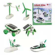 Conjunto Montagem Robô Solar 6 Em 1 Kit Educacional Geek