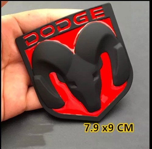 Logo Emblema Dodge Color Negro-rojo Nuevos Metal Foto 2