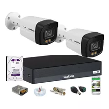 Kit Intelbras 2 Vhd 3240b Full Color Dvr 1004c C/1tb Purple