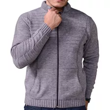 Casaco Suéter Masculino Lã Com Zíper Trico Blusa De Frio