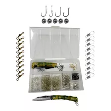 Kit De Pesca Com 318 Anzóis + Snap + Girador Ofertão