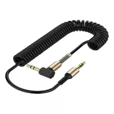 Cabo Auxiliar Espiral P2 Stereo Reforçado Audio Mp3 90 Graus