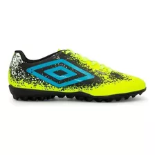 Chuteira Society Umbro Cosmic Preto/limão/azul