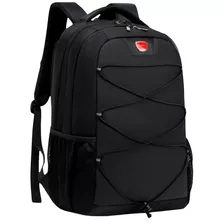 Mochila 2 Divisórias Notebook Impermeável 15.6 Cor Preto Desenho Do Tecido Liso