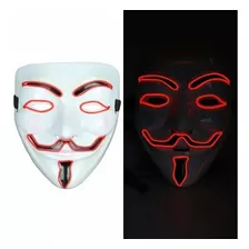 Máscara Led Anonymous V De Venganza Ideal Fiestas Colores Color Blanco