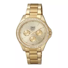 Reloj Para Mujer Q&q Ce01j000y Dorado