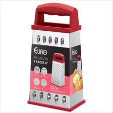 Ralador 4 Lados Aço Inox Multifatiador Com Alça Euro Home Cor Vermelho