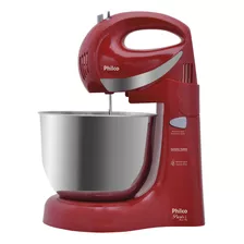 Batedeira Paris Inox 400w Cor Vermelho E Prateado Philco 127v