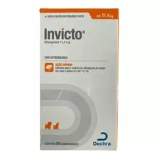 Invicto 11,4 Mg Cão/gato Antipulga, Miiase, Berne - 6 Compr