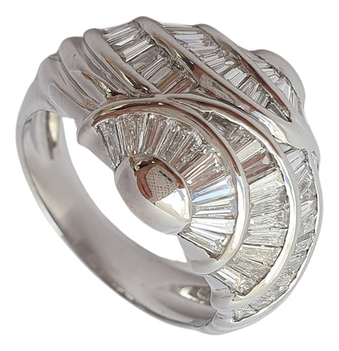 Anel De Ouro Branco 18k E Diamantes 0,86ct Branco 15