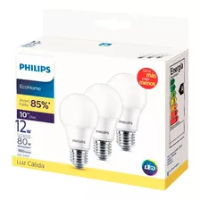 Lámpara X 3 Philips Led Cálida 12 W