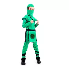 Roupa De Ninja De Luxo Com Gorro Preto Vermelho Ou Verde