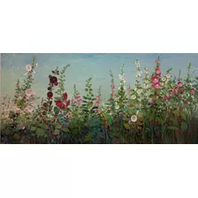 Pintura Óleo Sobre Tela. Jardim Florido 70x150cm Irisney B.