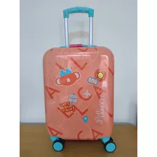 Mala Escolar Viagem Bordo Rigida Tigor Lilica Ripilica Cor Rosa Lilica Happy Vacation