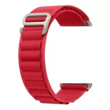 Pulseira Compatível Com Apple Watch Nylon Loop Alpina Cor Vermelha 42 Ao 49mm