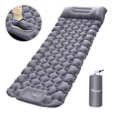 Colchón Inflable Nanwei Autoinflable Colchoneta De Dormir Color Gris Hasta 100kg De 75cm X 195cm X 8.5cm