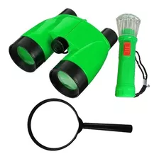 Kit Detetive Para Criança Com Binóculos + Lanterna + Lupa 