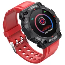 Reloj Inteligente Fd68 Smartwatch Tipo Uso Rudo Notificaciones Bluetooth Isdewatch Rojo