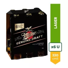 Cerveza Miller Rubia 330ml Porron Pack X6 La Barra Oferta