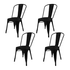Silla De Comedor E-chairs By Masliah Tolix, Estructura Color Negro Matte , 4 Unidades