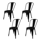 Silla De Comedor E-chairs By Masliah Tolix, Estructura Color Negro, 4 Unidades