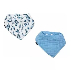 Bebe Au Lait Classic Muselina Bandana Babero, Hojas Azules +