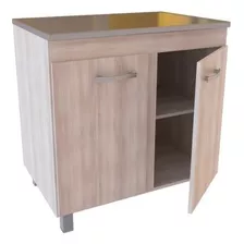 Bajo Mesada Cocina 0.80 Premium Melamina Muebles Orlandi Color Abedul