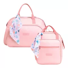 Kit Bolsas Maternidade Pirulitando G+p Arco-íris Rosa