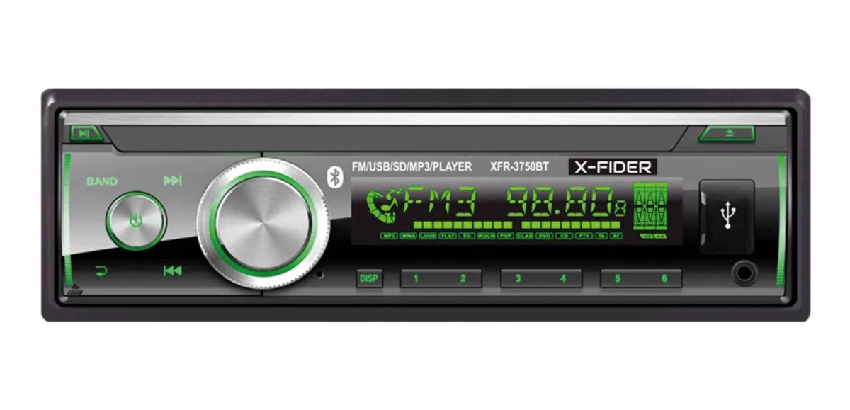 Radio Para Carro X-fider Xfr-3750 Bt Con Usb, Bluetooth Y Lector De Tarjeta Sd