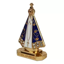 Pequena Imagem Nossa Senhora De Aparecida Dourado Prata Luxo