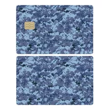 Adesivo Cartão Crédito Debito Skin Camo Digi Ocean Blue