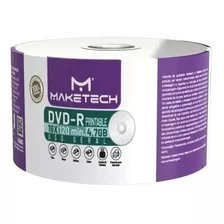 50 Dvd-r Maketech Printable 16x 4.7gb