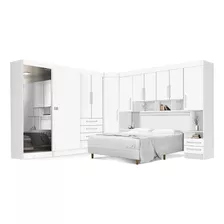 Dormitório Completo Georgia P/ Cama Box Casal 1,38m Branco