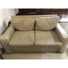 Sillon Sofa Ecocuero Blanco 3 Piezas