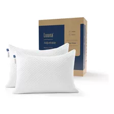 Almohadas Luuna Ajustable 2 Pack King, 100% Memory Foam Color Blanco