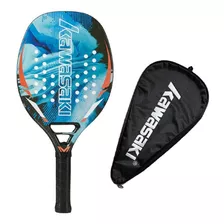 Raquete Beach Tennis Kawasaki Pro Azul Com Case E 1 Overgrip