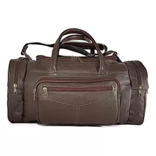 Bolsa Grande De Viagem Masculina Espaçosa De Couro Marrom