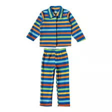 Pijama Longo Infantil Soft Listrado Azul Royal Tip Top