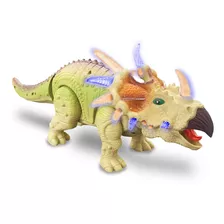 Boneco Dinossauro Triceratops Luz E Som Anda E Mexe Calda