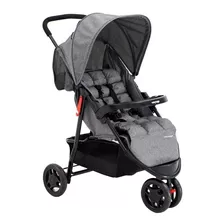 Carrinho De Bebê 3 Rodas Voyage Delta Cinza-mescla Com Chassi De Cor Preto