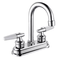 Llave Mezcladora Doble Comando Lavabo Baño Grifo Inoxidable