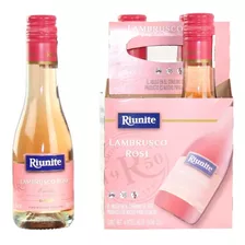 Vino Rosado Riunite Lambrusco 4 Pzas De 187 Ml C/u X1