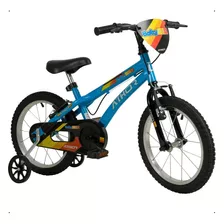 Bicicleta Athor Bike Infantil Aro 16 Athor Baby Boy Masculina 3 4 5 6 Anos 2023 Freio V-brakes Cor Azul Com Rodas De Treinamento