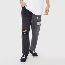 Jeans Relaxed Bitone Negro - Hombre