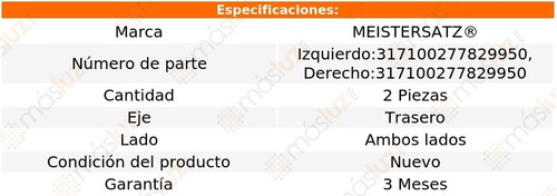 2 Bases Amortig Tras Volkswagen Passat V6 2.8l 02/05 Metz Foto 2