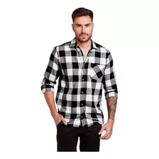 Camisa Xadrez Masculina Blusa Manga Longa Adulto Cowboy