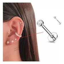 Piercing Ponto De Luz Tragus Flat Helix Labret Em Titânio