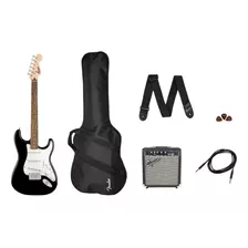 Guitarra Eléctrica Fender Pk Strat Bk 10g Kit