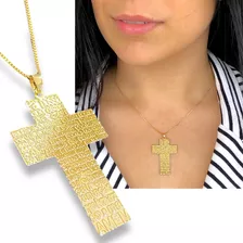 Colar Gargantilha Oração Pai Nosso Folheado Ouro 18k Dourado