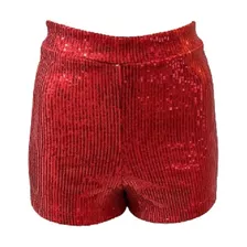 Short Mujer Elastizado Lentejuelas Brillo